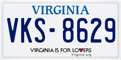 VA license plate VKS8629