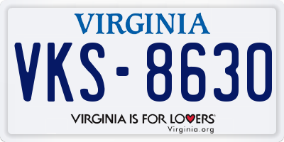 VA license plate VKS8630