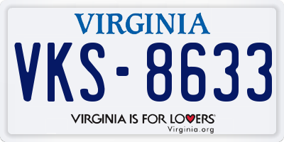 VA license plate VKS8633