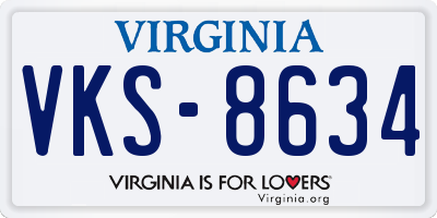 VA license plate VKS8634