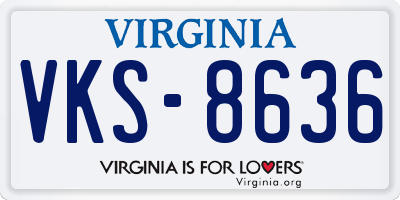 VA license plate VKS8636