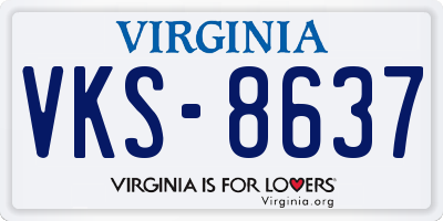 VA license plate VKS8637