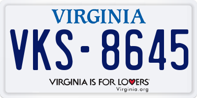 VA license plate VKS8645