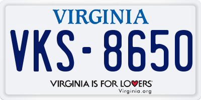 VA license plate VKS8650