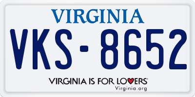 VA license plate VKS8652