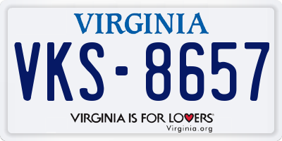 VA license plate VKS8657