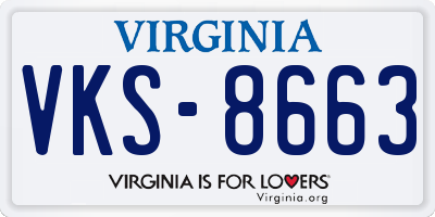 VA license plate VKS8663