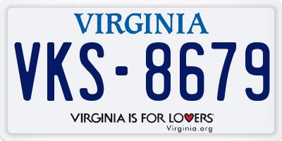 VA license plate VKS8679