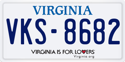 VA license plate VKS8682