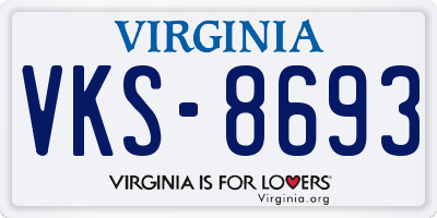 VA license plate VKS8693