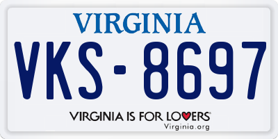 VA license plate VKS8697