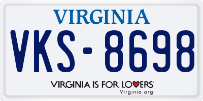 VA license plate VKS8698