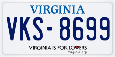 VA license plate VKS8699