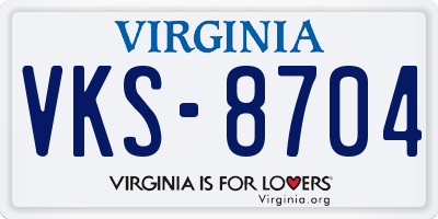 VA license plate VKS8704