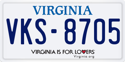 VA license plate VKS8705