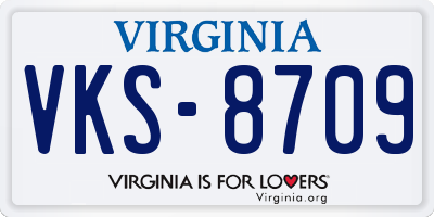VA license plate VKS8709