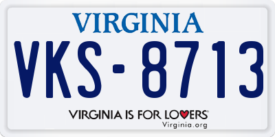 VA license plate VKS8713