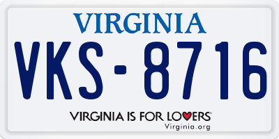 VA license plate VKS8716