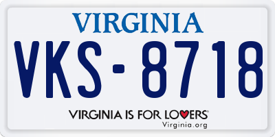VA license plate VKS8718