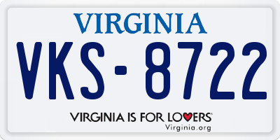 VA license plate VKS8722
