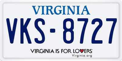 VA license plate VKS8727
