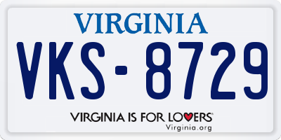 VA license plate VKS8729