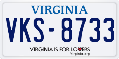 VA license plate VKS8733
