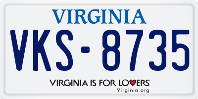 VA license plate VKS8735