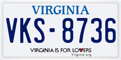 VA license plate VKS8736