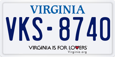 VA license plate VKS8740