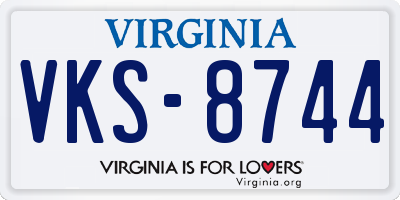 VA license plate VKS8744