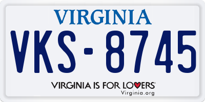VA license plate VKS8745