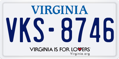 VA license plate VKS8746