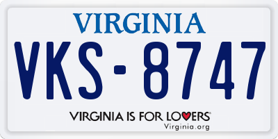VA license plate VKS8747