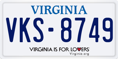 VA license plate VKS8749