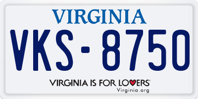 VA license plate VKS8750