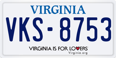 VA license plate VKS8753