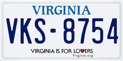 VA license plate VKS8754
