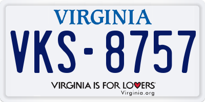 VA license plate VKS8757