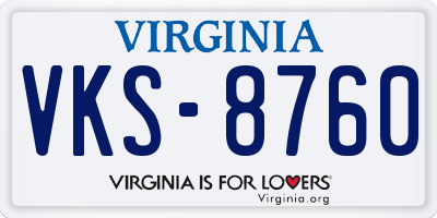 VA license plate VKS8760