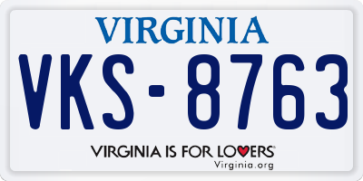 VA license plate VKS8763