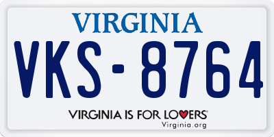 VA license plate VKS8764
