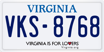 VA license plate VKS8768
