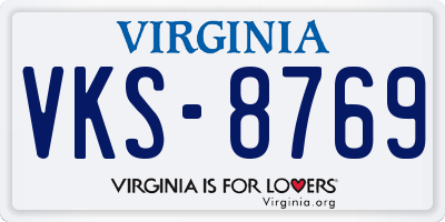 VA license plate VKS8769