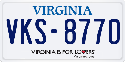 VA license plate VKS8770