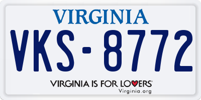 VA license plate VKS8772