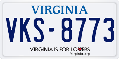 VA license plate VKS8773