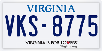 VA license plate VKS8775