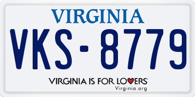 VA license plate VKS8779