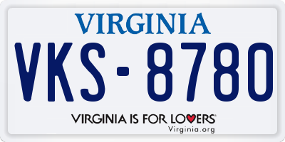VA license plate VKS8780